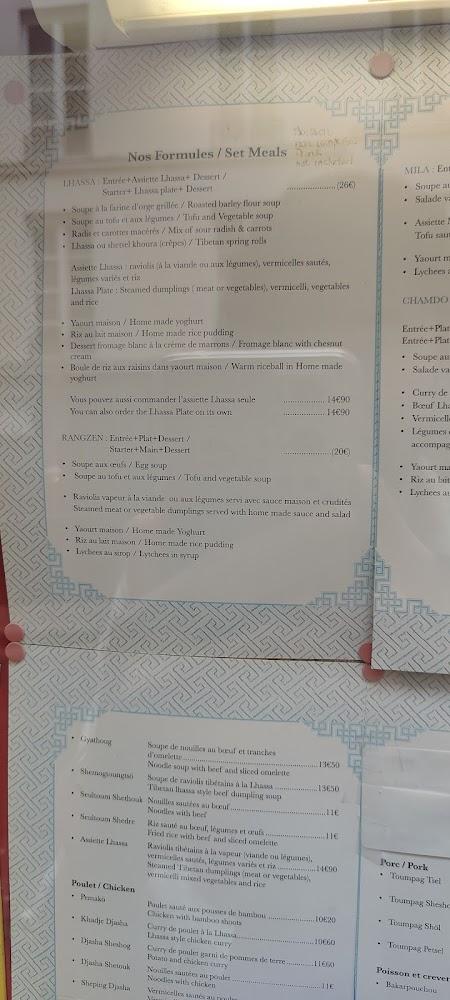 Lhassa Restaurant tibétain - Menu Image 2